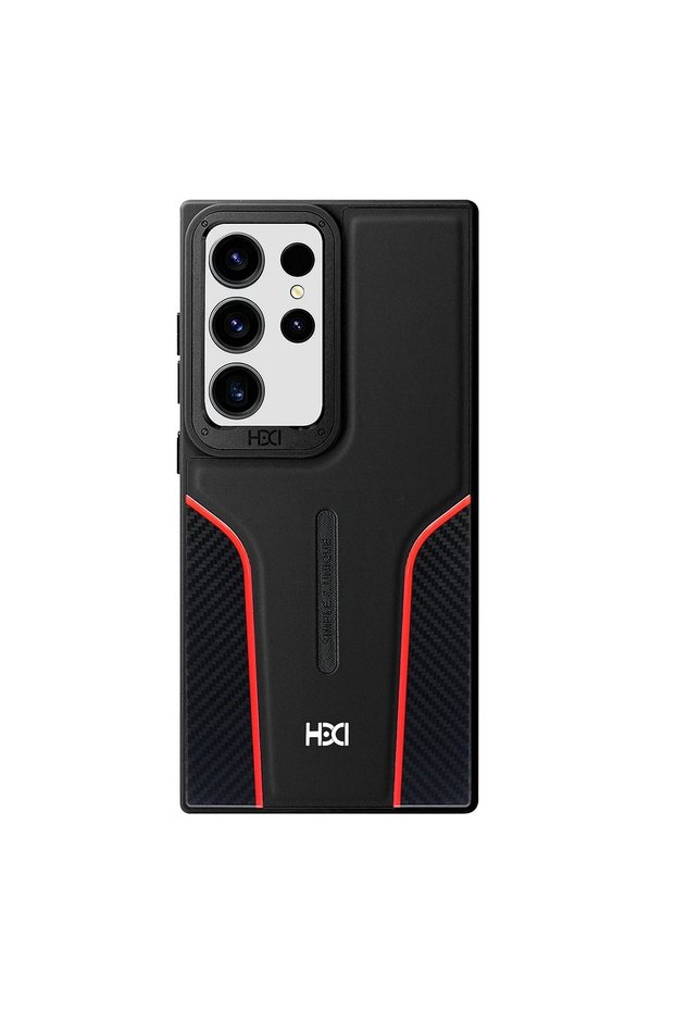 Hbc-264 Lambor Carbon Fiber Sport Cover Compatible with Samsung Galaxy S24 Ultra - Black