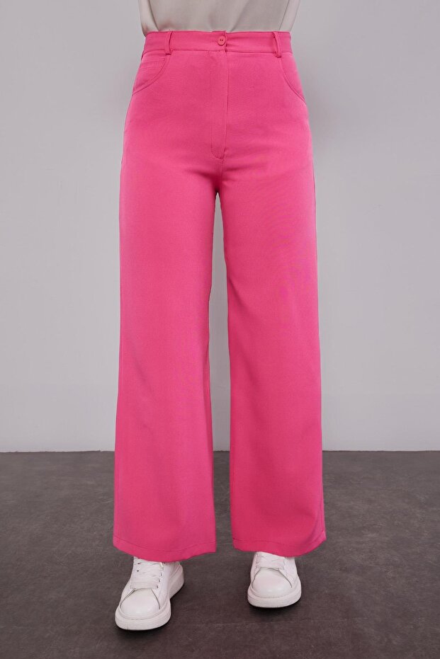 Fuşya Cepli Pantolon - 1