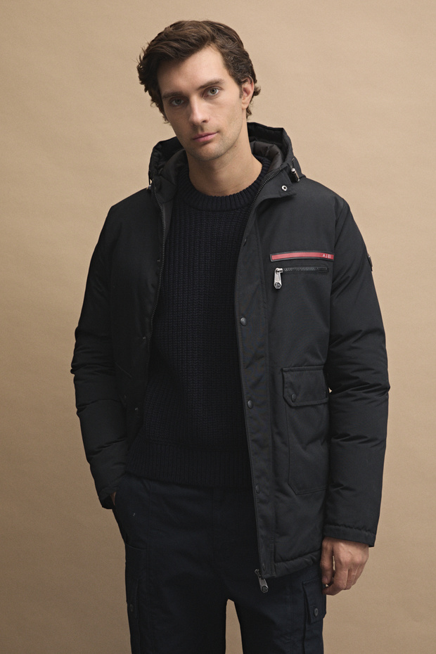 Kapüşonlu Basic Kaban - 2