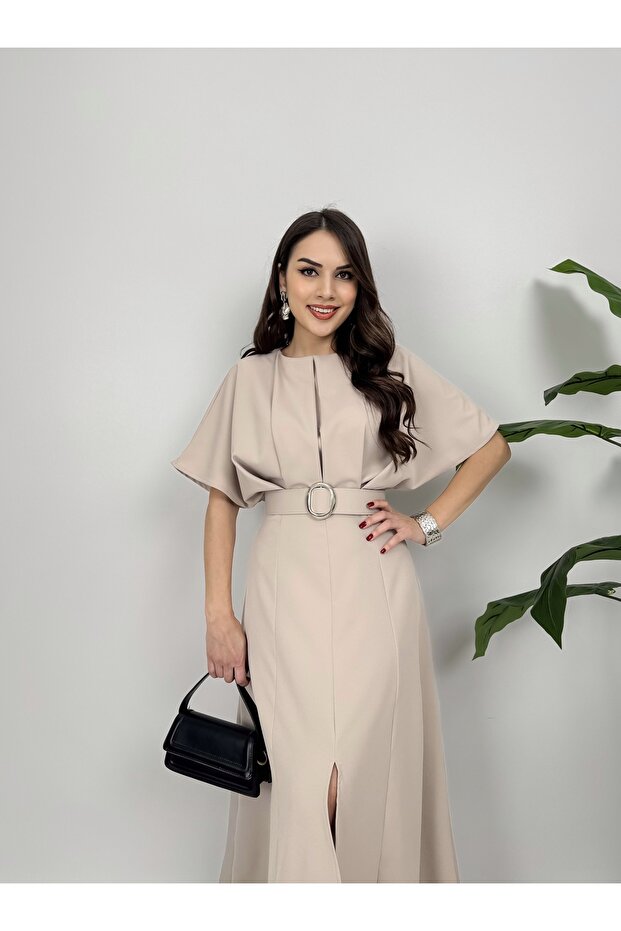 Kemerli Elbise Abiye Nişan Davet Gece Elbisesi - 3