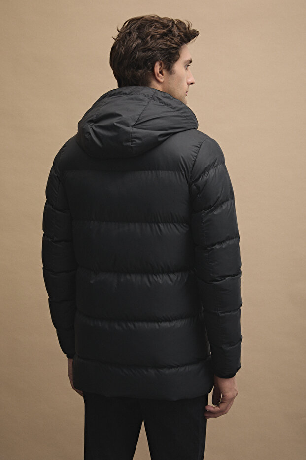 Kapüşonlu Puffer Mont - 4