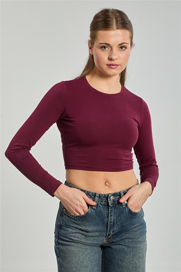 Women's Long Sleeve Bodysuit - Cherry