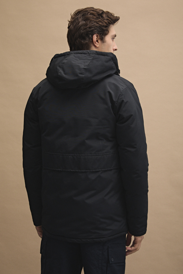 Kapüşonlu Basic Kaban - 5