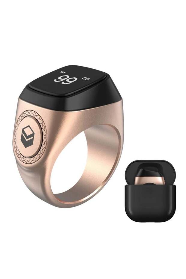 Digital Counter Tasbeeh SMART Zikr Ring Metal 20mm Rosegold