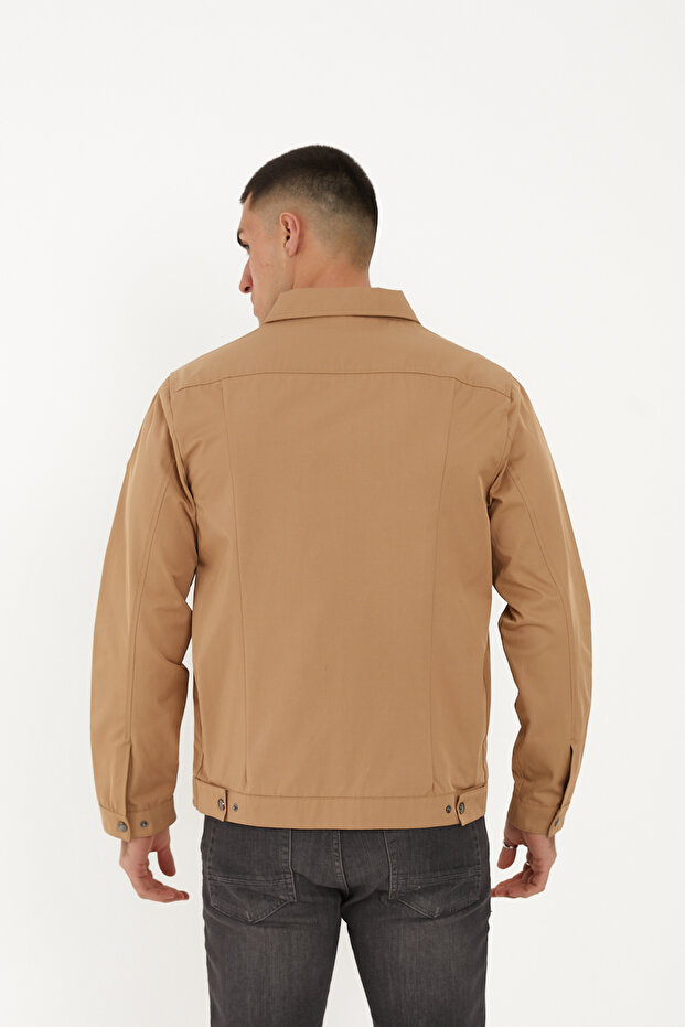 Basic Çift Cepli Gabardin Mevsimlik Mont - 3