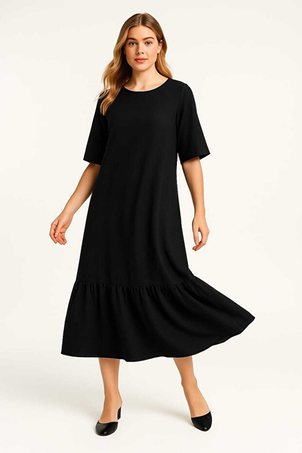 Women's Plus Size Black, Woven Fabric Dress 65N39175