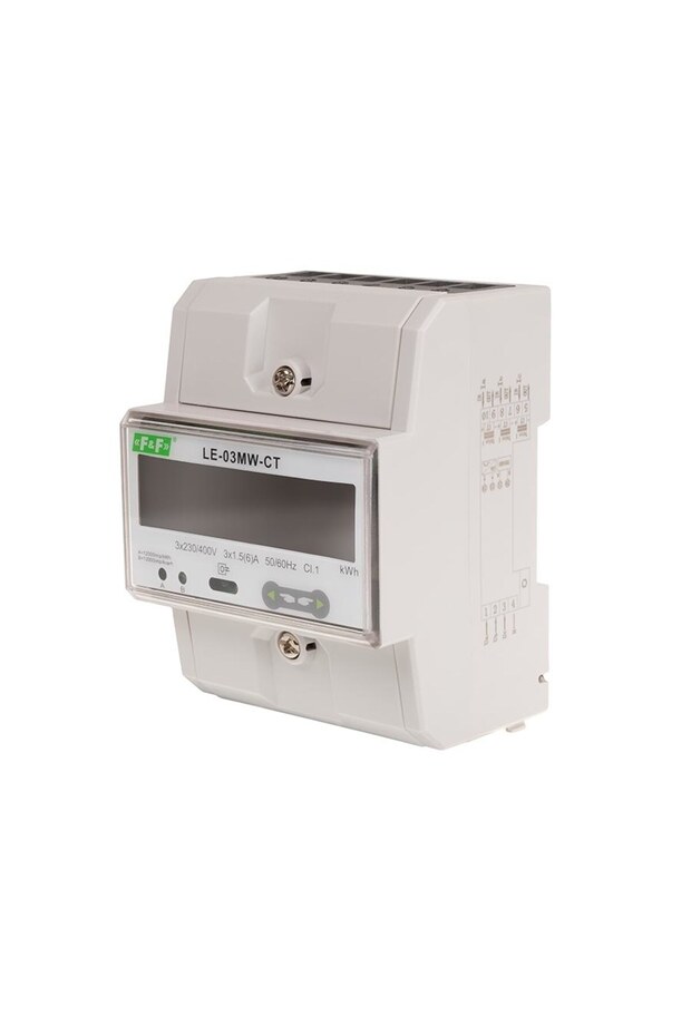 Two-tariff electricity meter, 3-phase, 2-way, with Modbus RTU for semi-indirect measurement LE03MWCT - 1