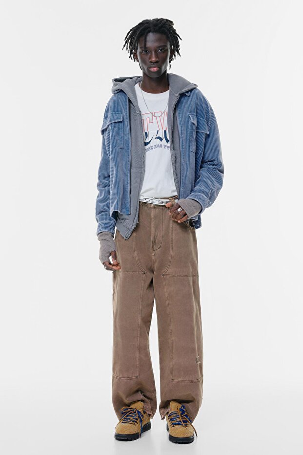 Fermuarlı kadife ince ceket - 3