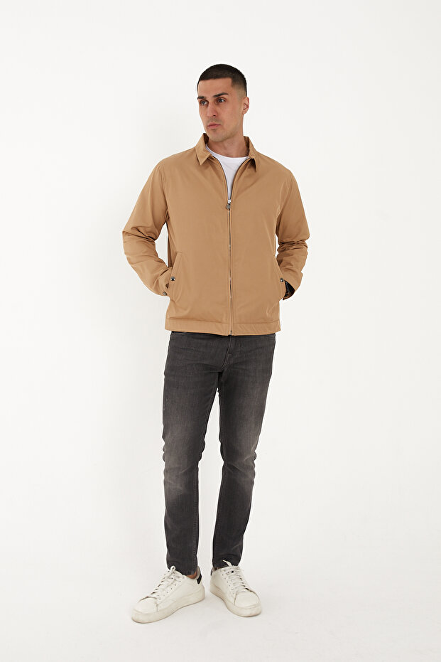 Basic Çift Cepli Gabardin Mevsimlik Mont - 1