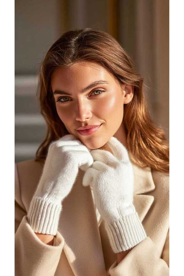 Likralı Yün Kadın Eldiven - 1