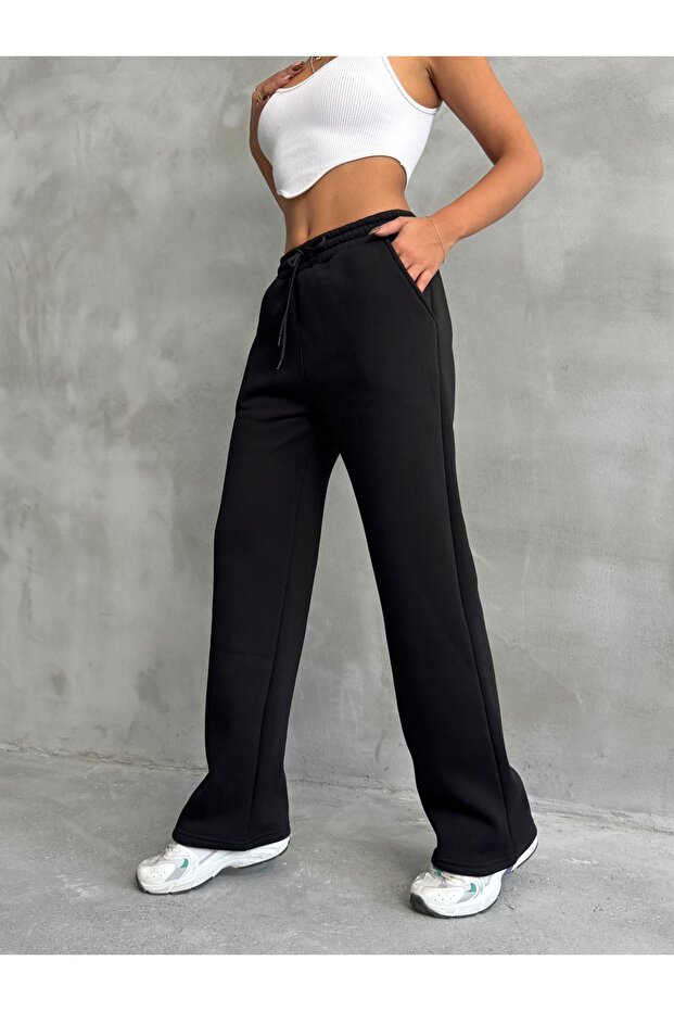 Női téli 3 szálas polár bélésű baggy melegítőnadrág - 2