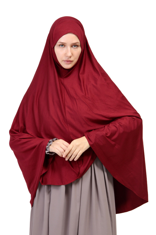 Practical Scarf with Veil – Ready-Made Turban Without Veil | Sufle Model 5XL Standard Size | Non-Slip, Tough and Durable