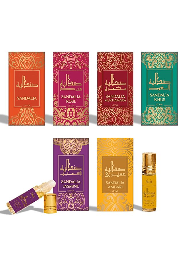 Attar Oil Set | Authentic Arabic Fragrance Oils | 100% Pure, Alcohol-Free, Halal | Sandalia,