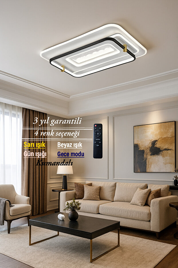 Lucent Modern Plafonyer Detaylı Avize - 4