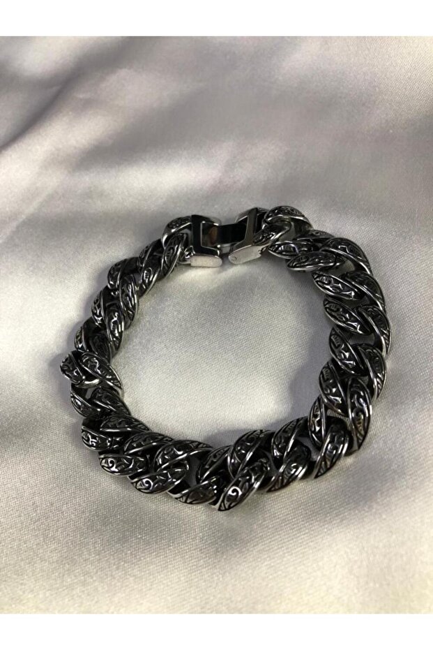 Steel Bracelet - Antique Ottoman Patterned Bracelet Swedish Steel