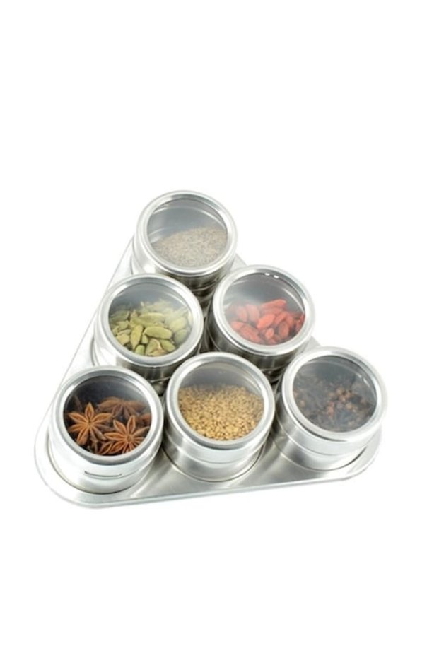 Condiment Set, 6 Containers with Magnetic Stand