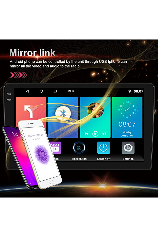 E-COM 9" Android Car GPS System - Full HD, WiFi, Bluetooth, 4GB RAM - EC-9464A - 7