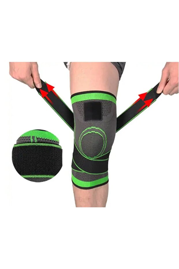 Set 2 Adjustable Elastic Knee Braces with Compression Straps - 2