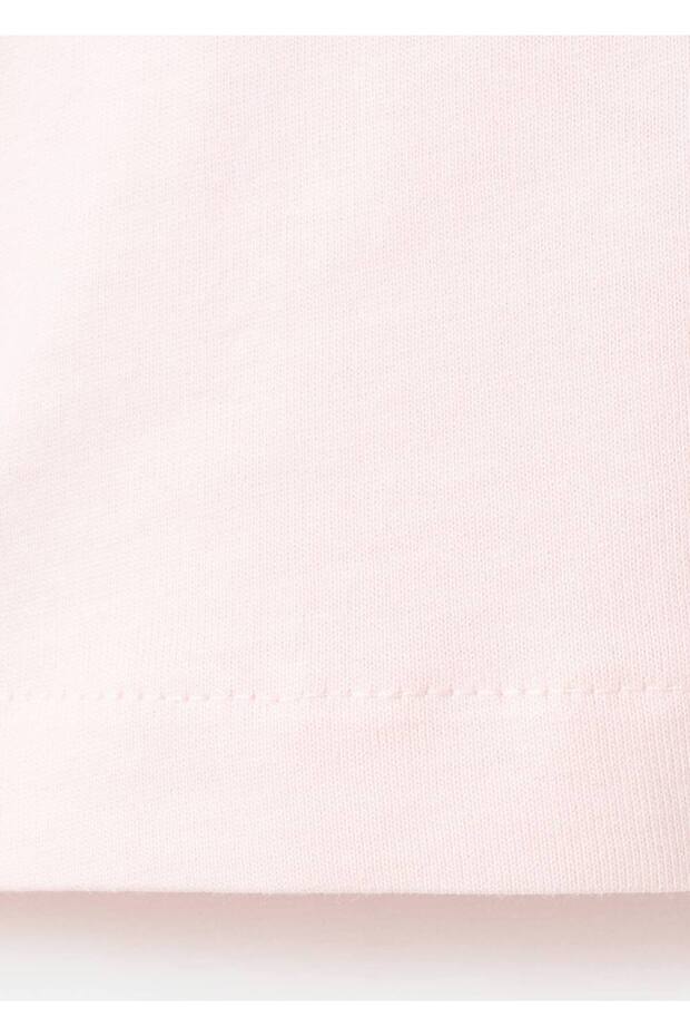 Çiçek işlemeli pamuk tişört - 5