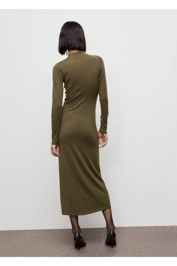 Perkins yakalı triko elbise - 4