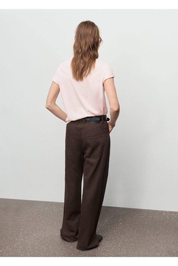 Çiçek işlemeli pamuk tişört - 4