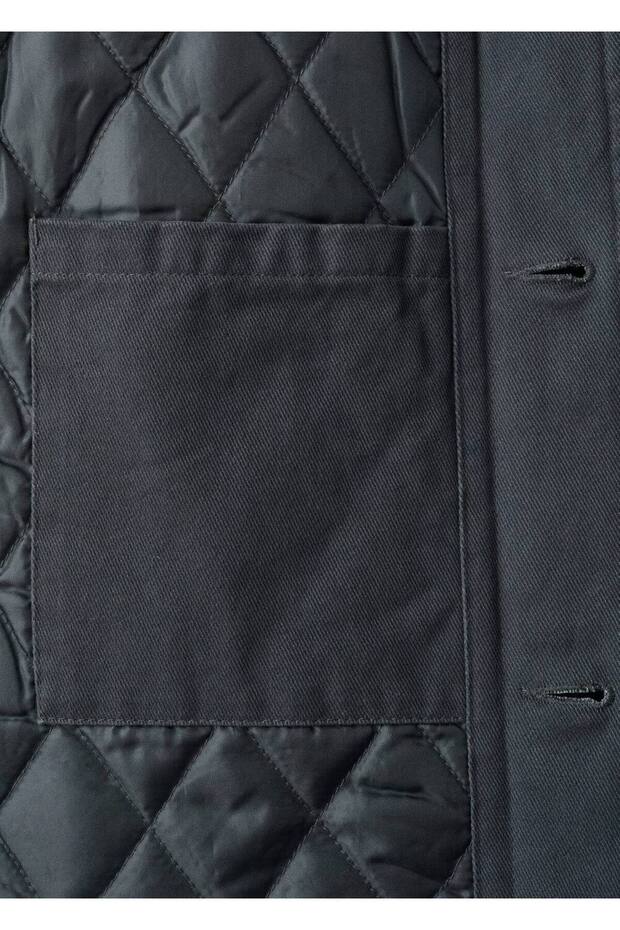 Kadife yaka cepli ceket - 7