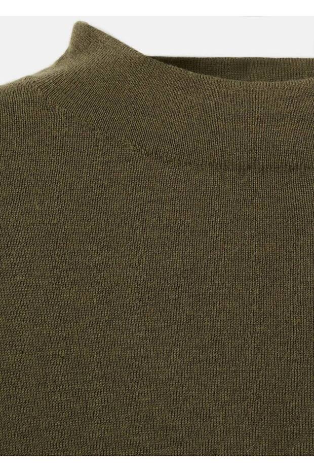 Perkins yakalı triko elbise - 6