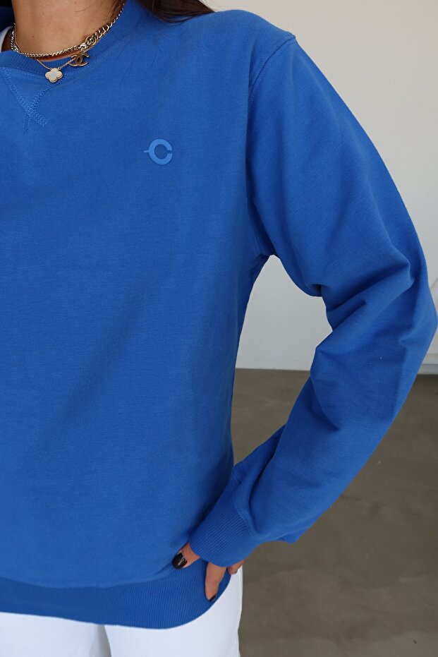 Bisiklet Yaka Oversize Basic Sweat - 3