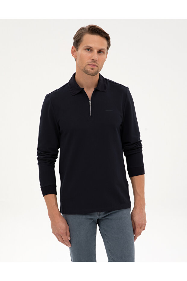 Navy Blue Regular Fit Sweatshirt 50307988-Vr033