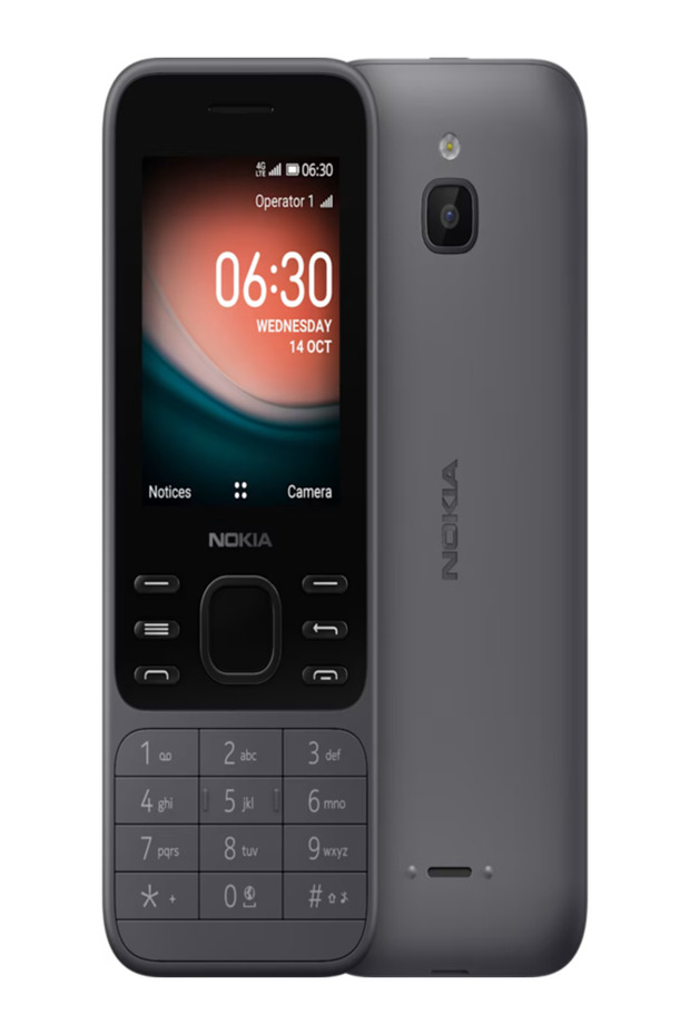 (NOKIA) هاتف محمول 6300 ثنائي الشريحة - لون أسود يدعم الجيل التاني