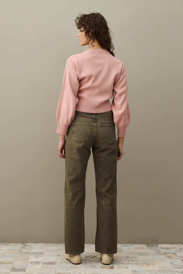 Dore Düğmeli Triko Hırka Pembe - 8