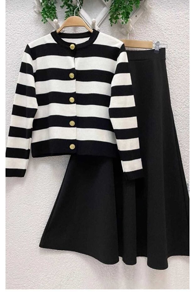 Triko hırka & Krep etek 2'Lİ TAKIM - 1