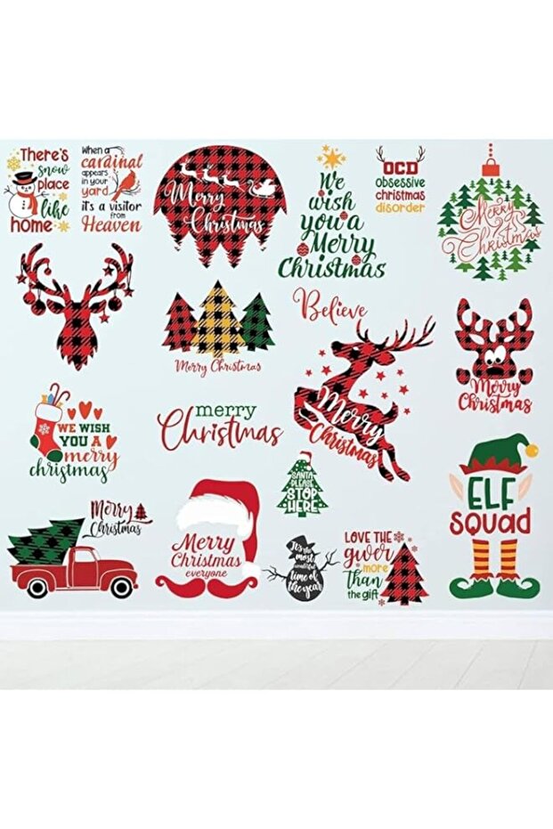 Bpa Christmas Window Clings Vinyl Wall Decals 20-Pieces