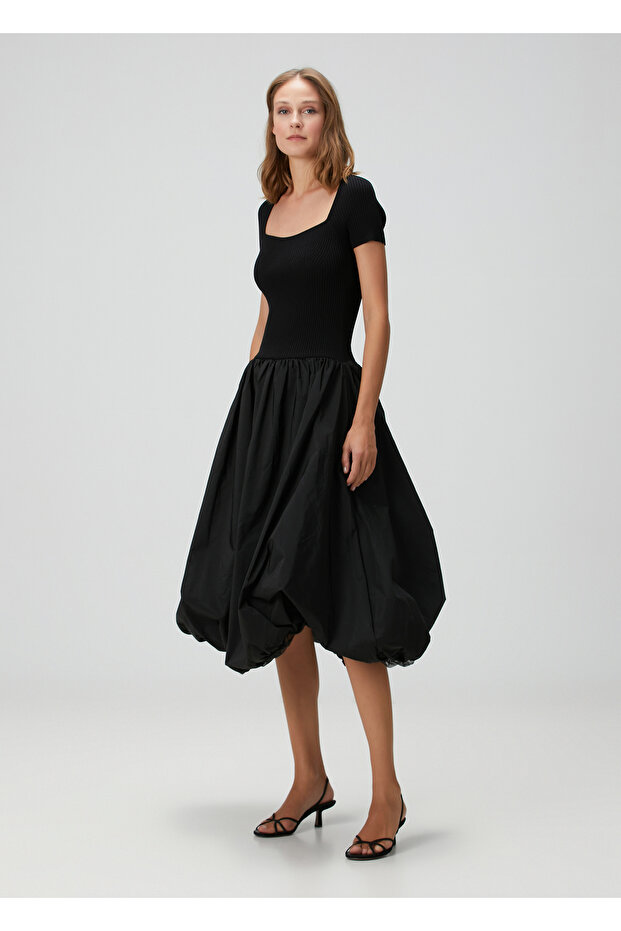 Rubble Siyah Midi Elbise - 3