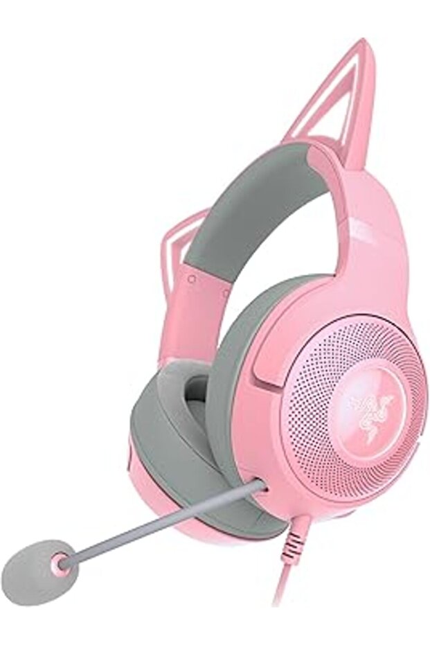 Kraken Kitty V2 USB Wired RGB Headset – Chroma Reactive Lighting, Cat Ear Design, 40mm Drivers, 7.