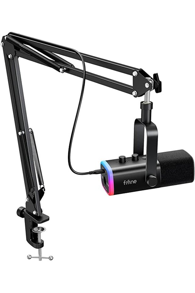 XLR/USB Gaming Microphone Set, Dynamic PC Mic for Streaming and Podcasting, RGB Mic Kit with Boom Ar