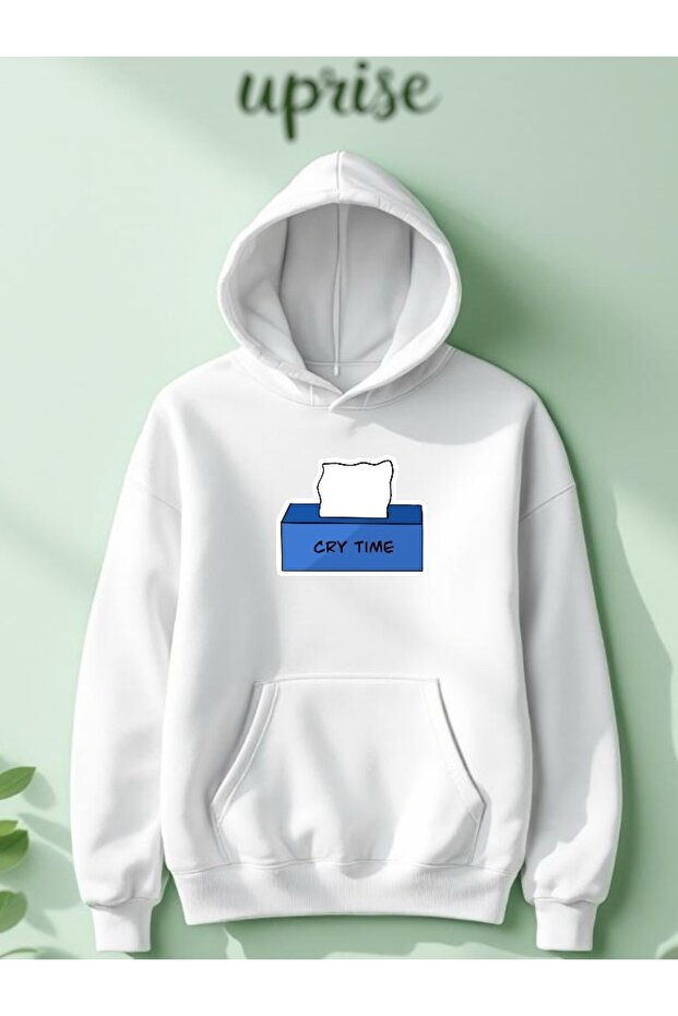 Cry Time Printed Cotton 3 Thread Oversize Sweatshirt