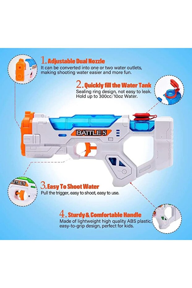 Water Warfare İki Atış Modlu Su Tabancası - 5