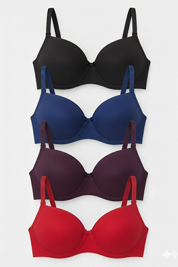 Women's Underwire, Non-Padded, Unwired Daily 4-Pack Bra Set