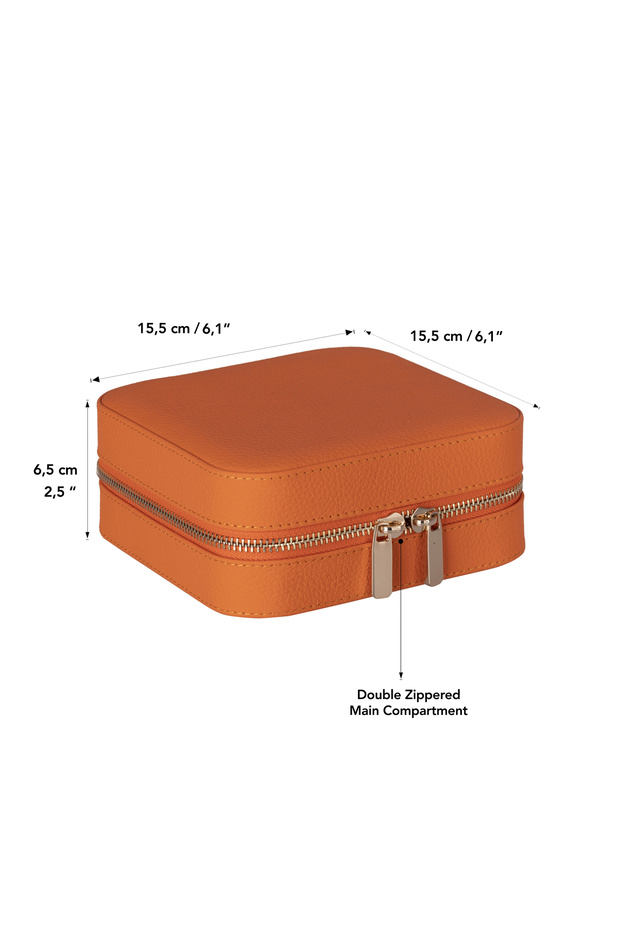 Genuine Leather Jewelry & Gemstone Box – Divided, Suede Finish, Travel & Home Organizer (Size L)