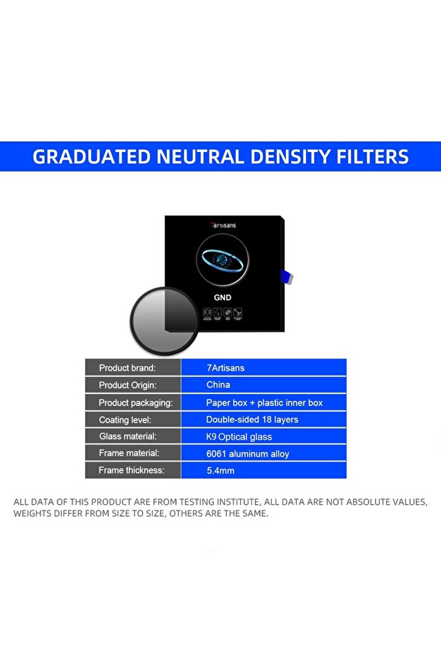 Graduated Neutral Density Filter GND0.9 82mm - 6