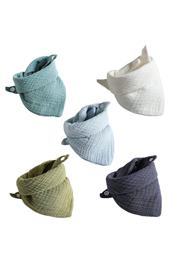 1 5 Pcs Baby Feeding Drool Bibs Saliva Towel for TRIANGLE Scarf Bandana Soft Cotton Bib Adjustable .