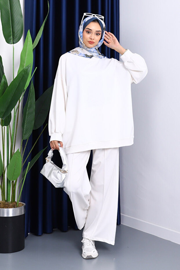 Ecru Two Thread Oversize Trouser Suit