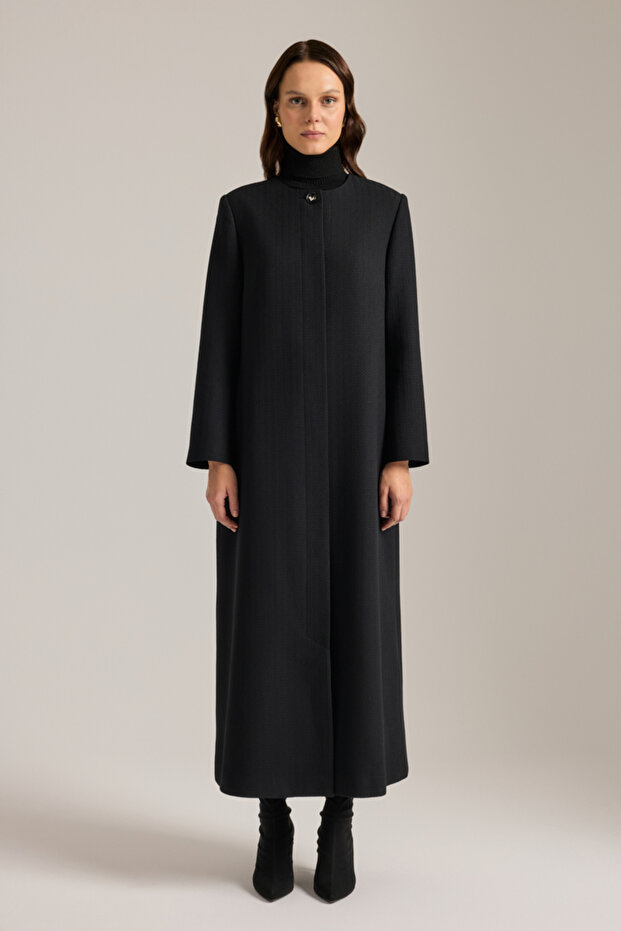 Özel Dokulu Kumaş Pardösü - 3