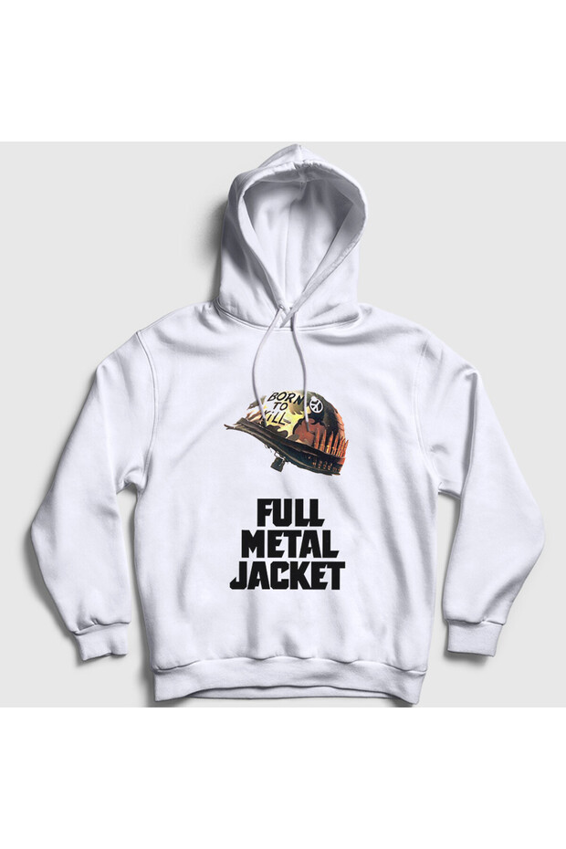 Unisex White Movie Cinema Full Metal Jacket Hooded Sweatshirt 577690Tt