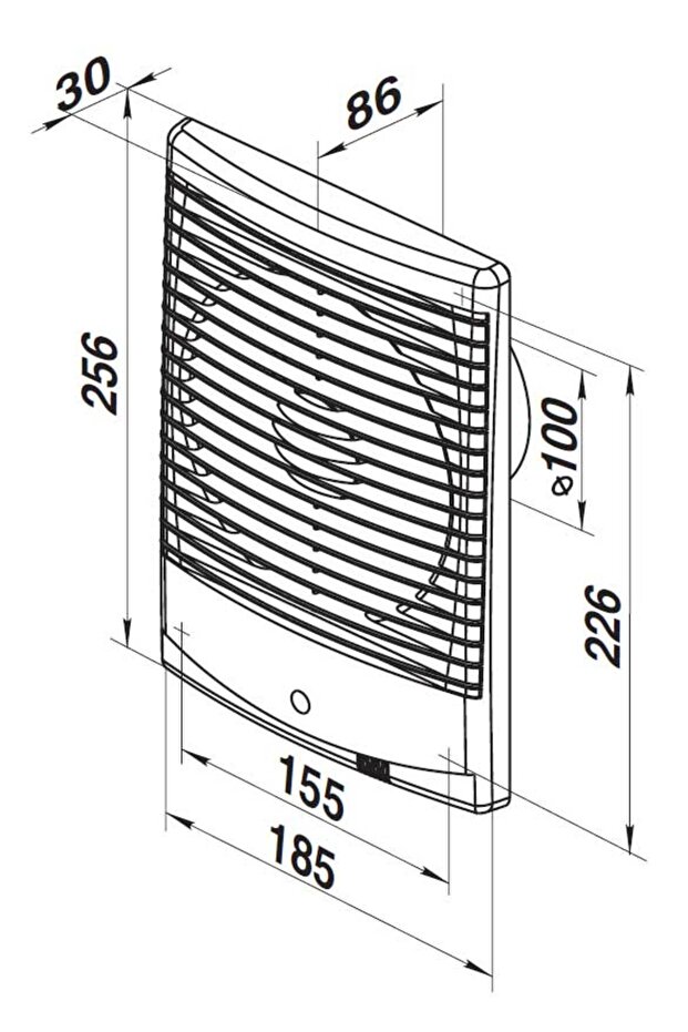 Forte 100 mm rectangular axial bathroom fan, version with humidity sensor - 2