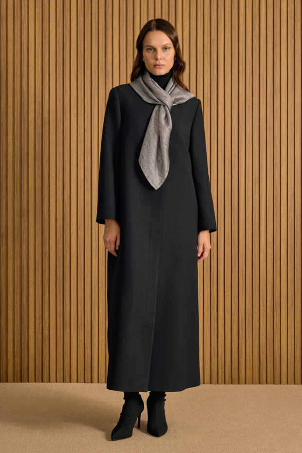 Özel Dokulu Kumaş Pardösü - 2