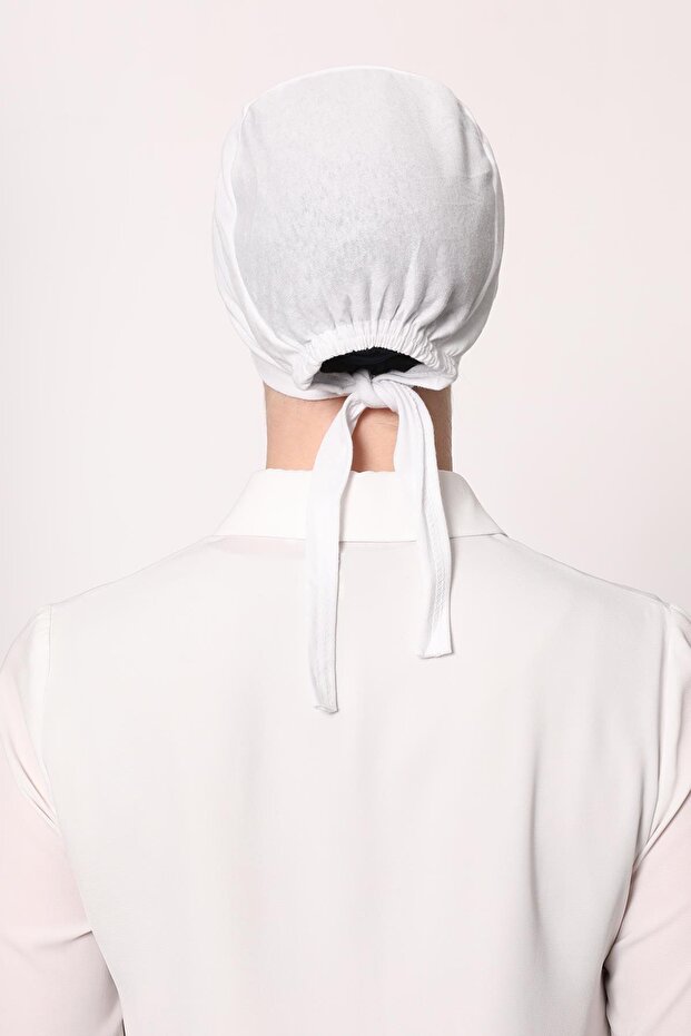 Beyaz Dikişsiz Bone - 4