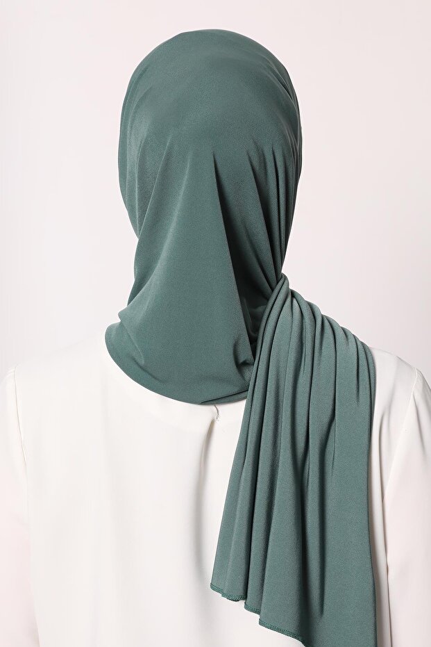 شال عملي باللون الأخضر مع قبعة - 4