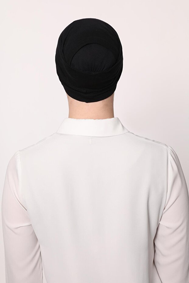 Siyah Pratik Çapraz Bone - 4